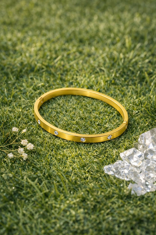 Classic Crystal Gold Bangle