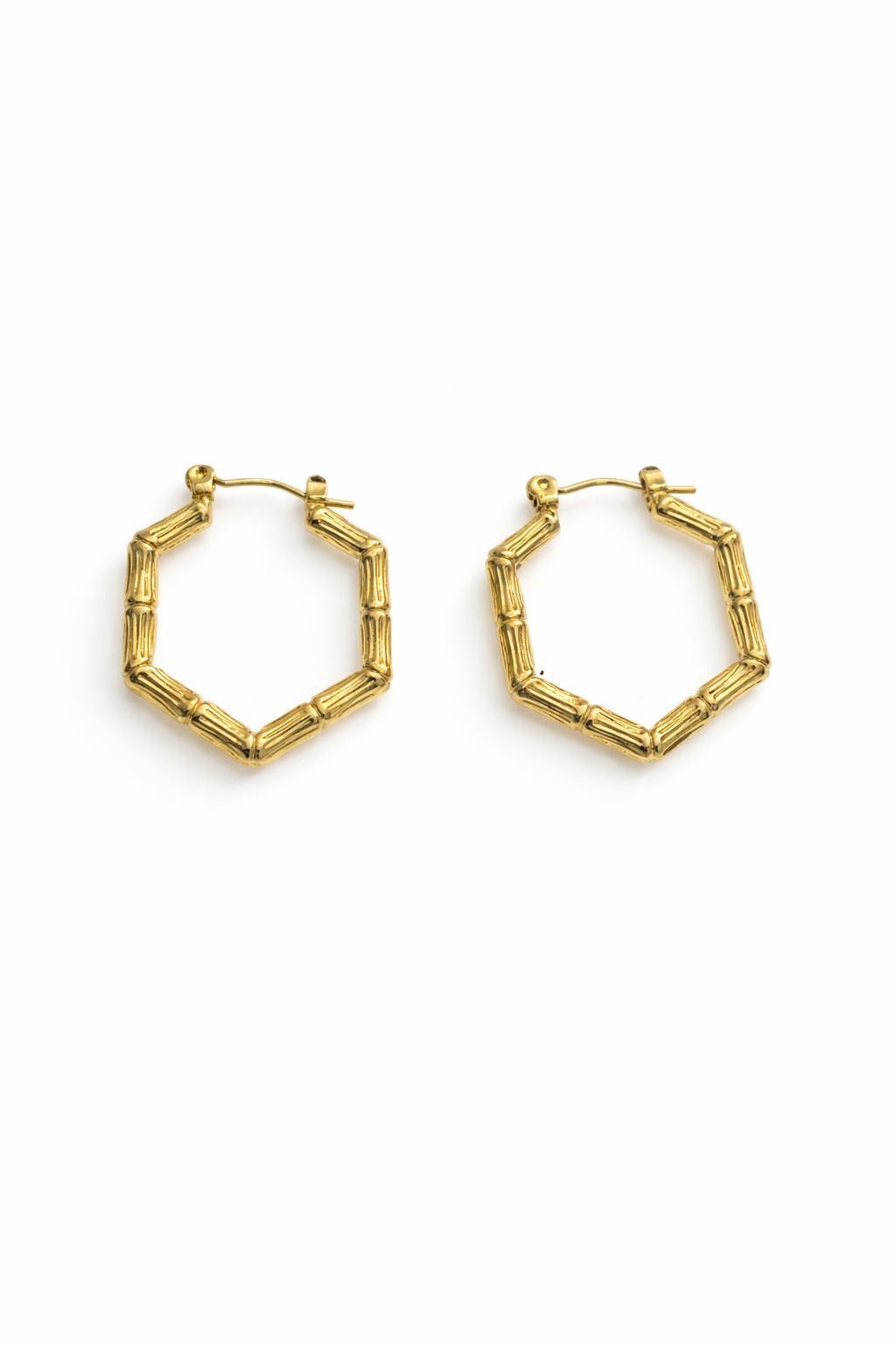 Luxe Bamboo-Style Anti-Tarnish Hoops