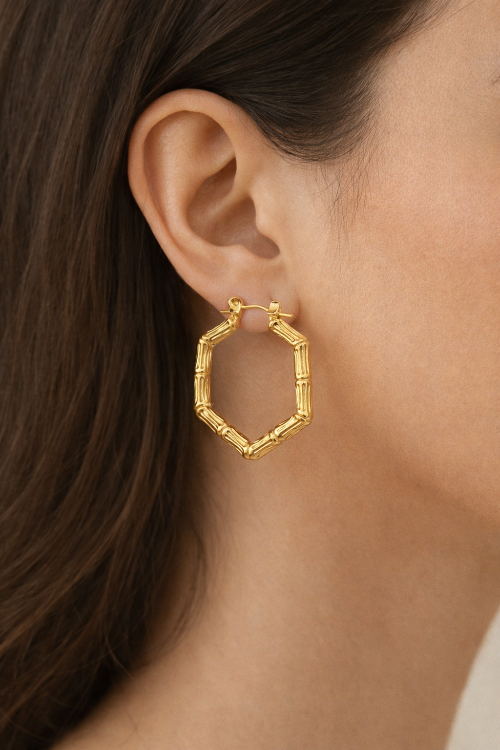 Luxe Bamboo-Style Anti-Tarnish Hoops
