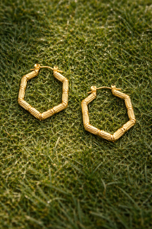 Luxe Bamboo-Style Anti-Tarnish Hoops