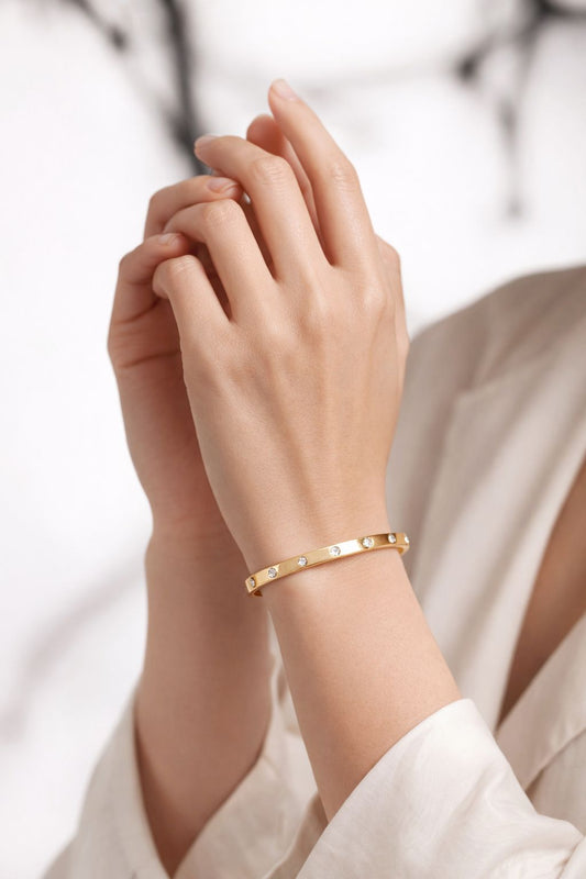 Classic Crystal Gold Bangle