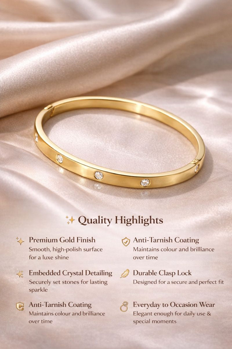 Classic Crystal Gold Bangle